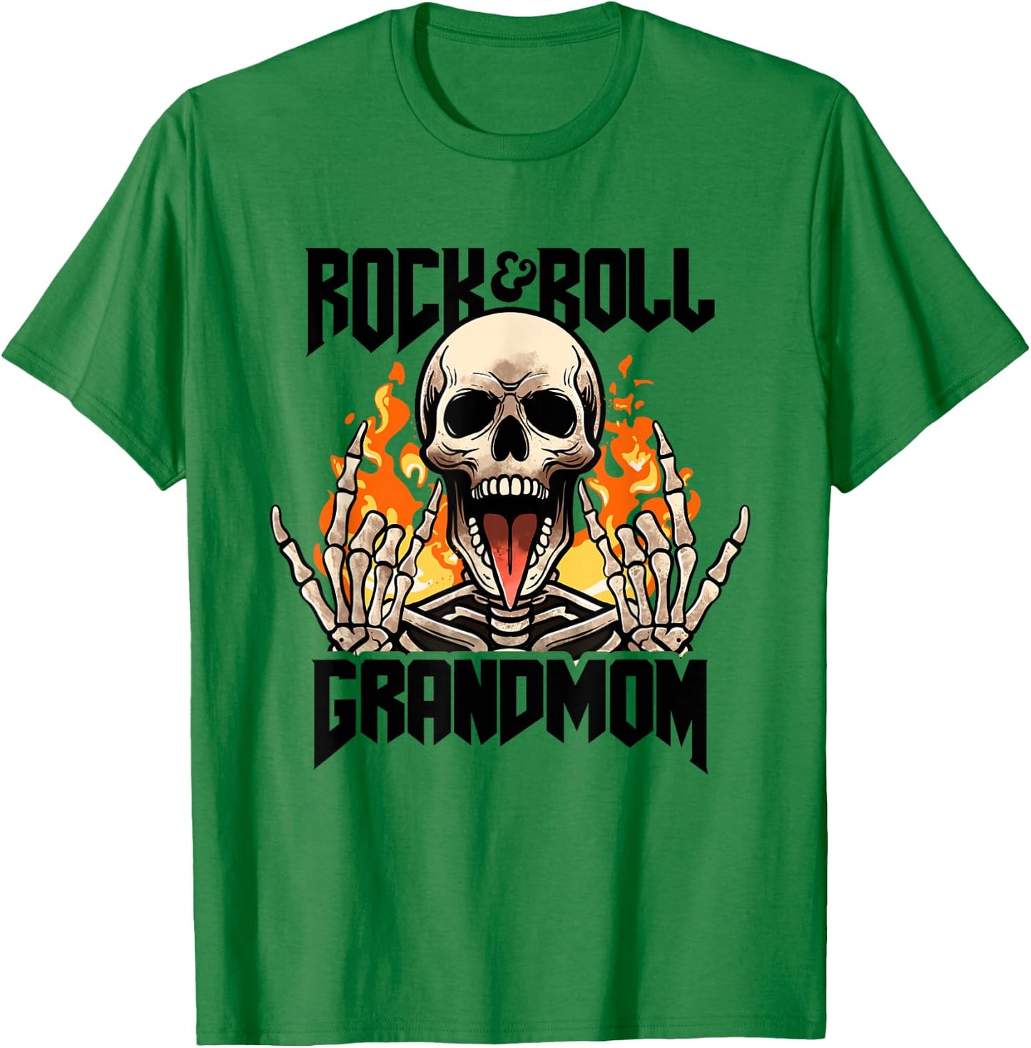 Rock And Roll Grandmom Vintage Retro Rock & Roll Rock Concert T-Shirt - T-Shirt | Irish Green