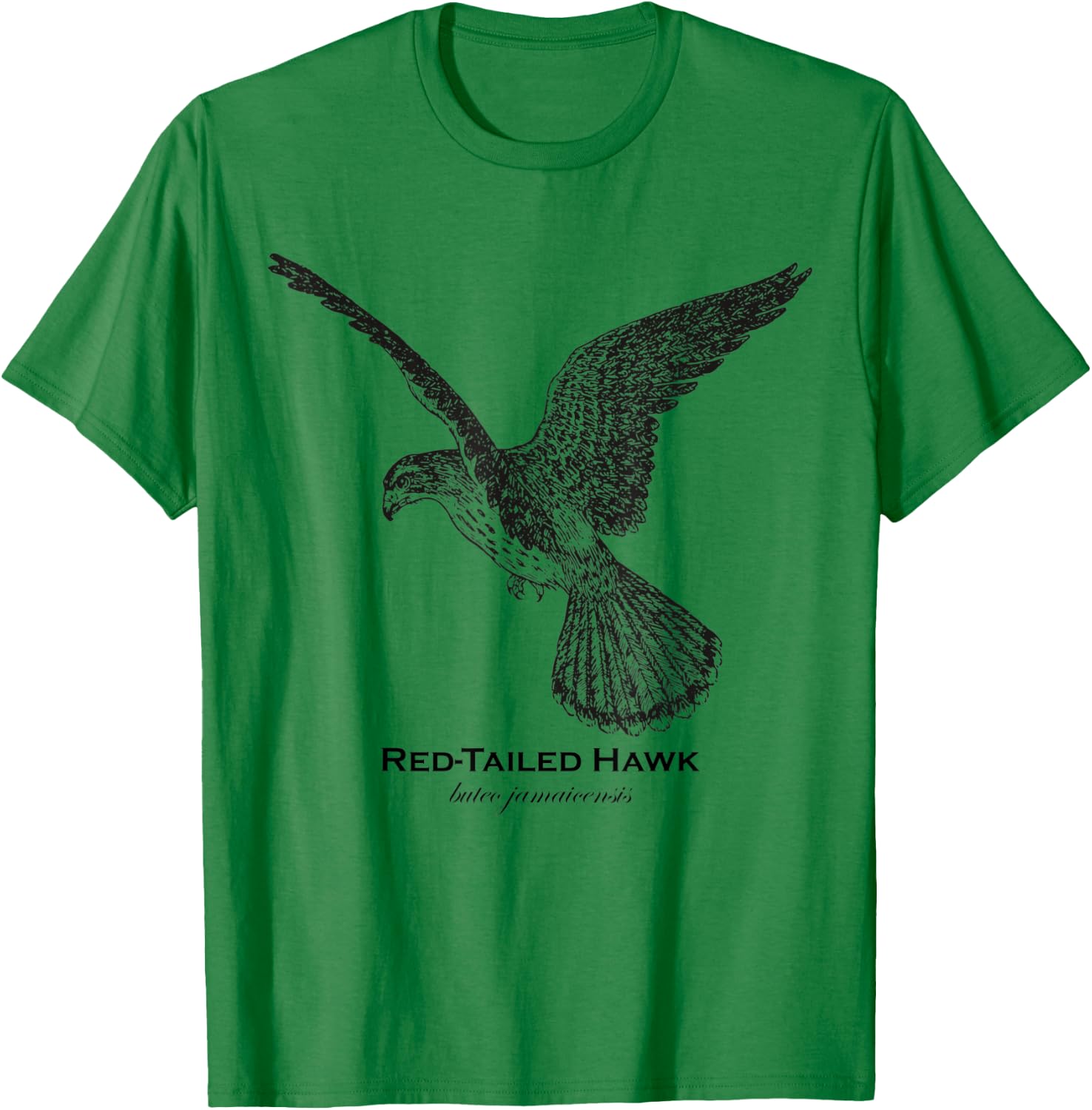Vintage Animal Retro Wildlife Red-Tailed Hawk T-Shirt - T-Shirt | Irish Green