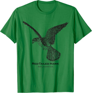 Vintage Animal Retro Wildlife Red-Tailed Hawk T-Shirt - T-Shirt | Irish Green