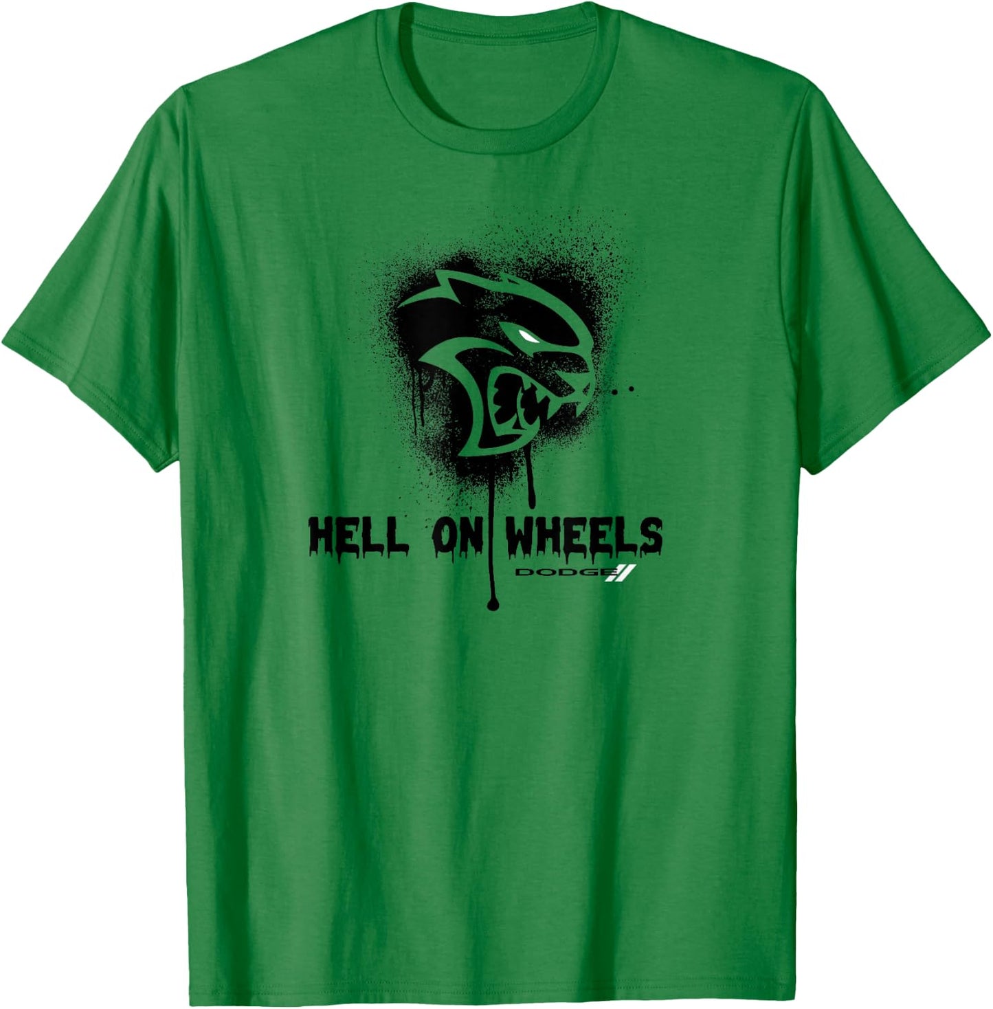 Dodge Hellcat with German Text "Die Hölle auf Räder, gray T-Shirt - T-Shirt | Irish Green
