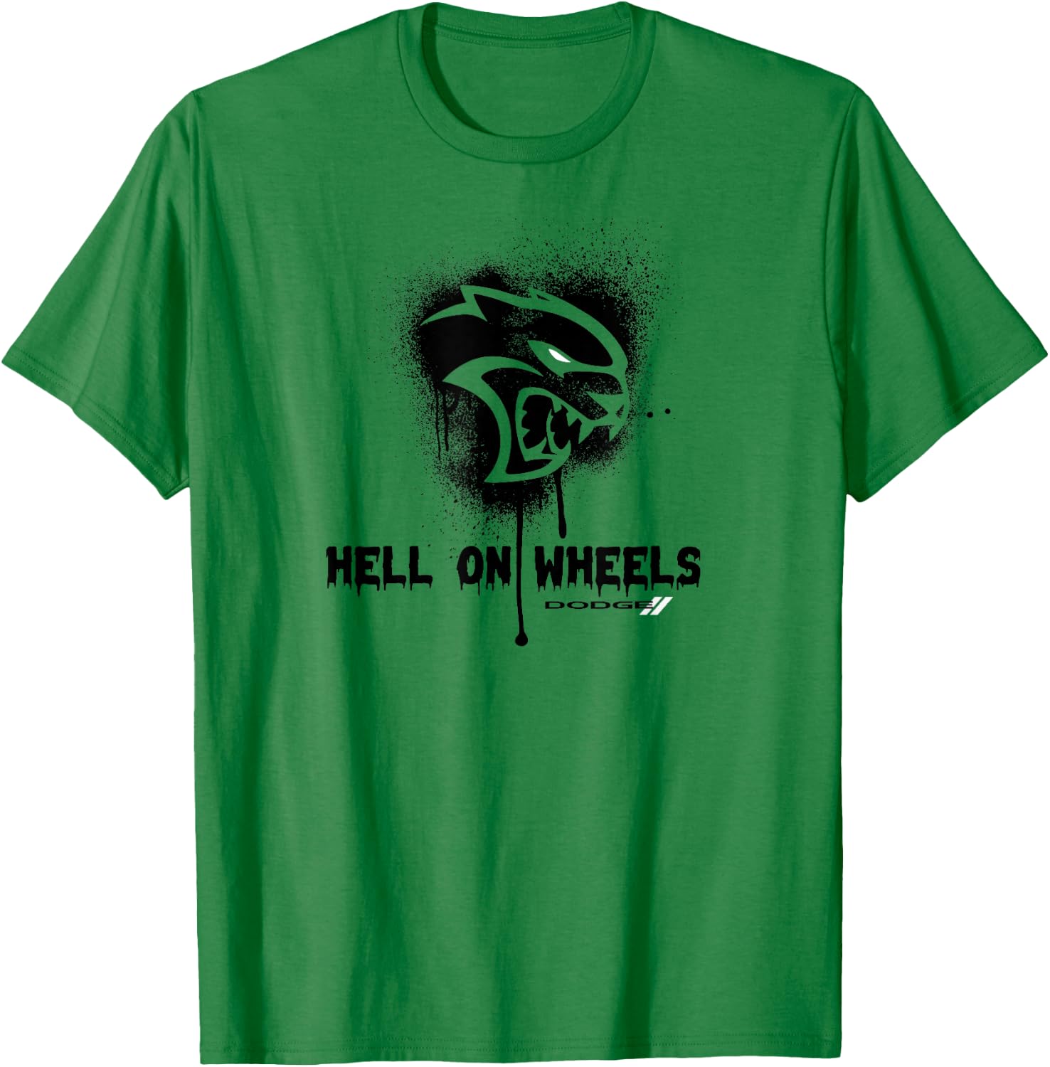 Dodge Hellcat with German Text "Die Hölle auf Räder, gray T-Shirt - T-Shirt | Irish Green
