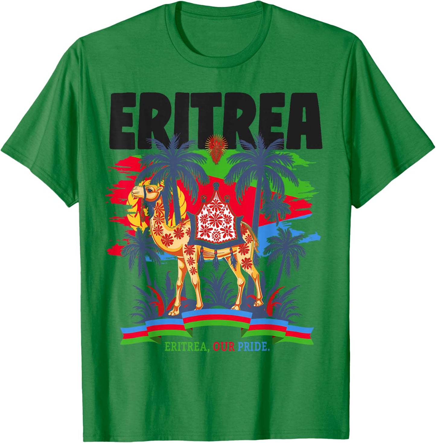 Eritrean Flag Outfit Ideas for Children & Camel Eritrean Flag T-Shirt - T-Shirt | Irish Green