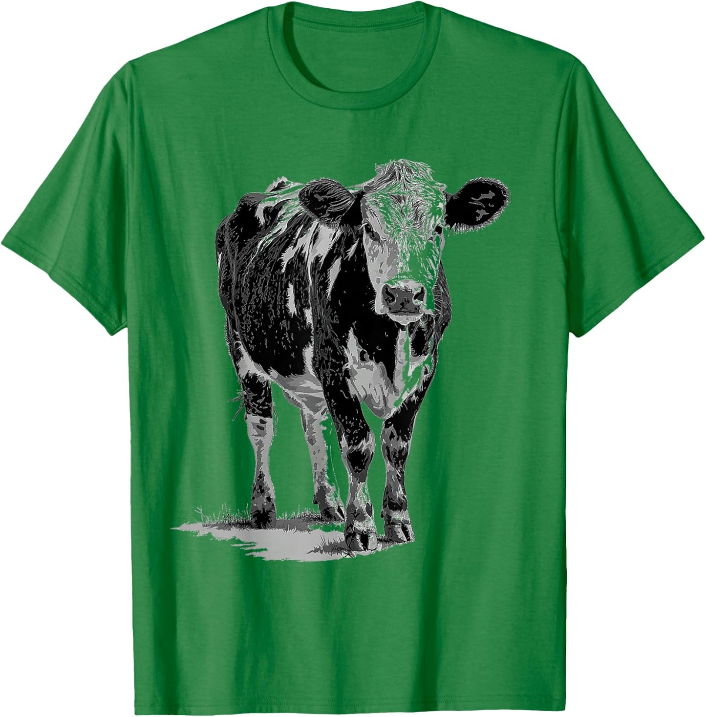 Cow Animal Print Motif Drawing Artwork Cow , White T-Shirt - T-Shirt | Irish Green