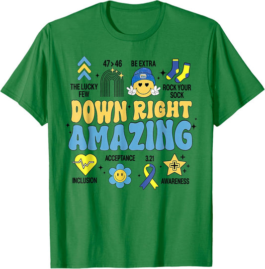 Down Right Amazing, Down Syndrome Awareness T-Shirt - T-Shirt | Irish Green