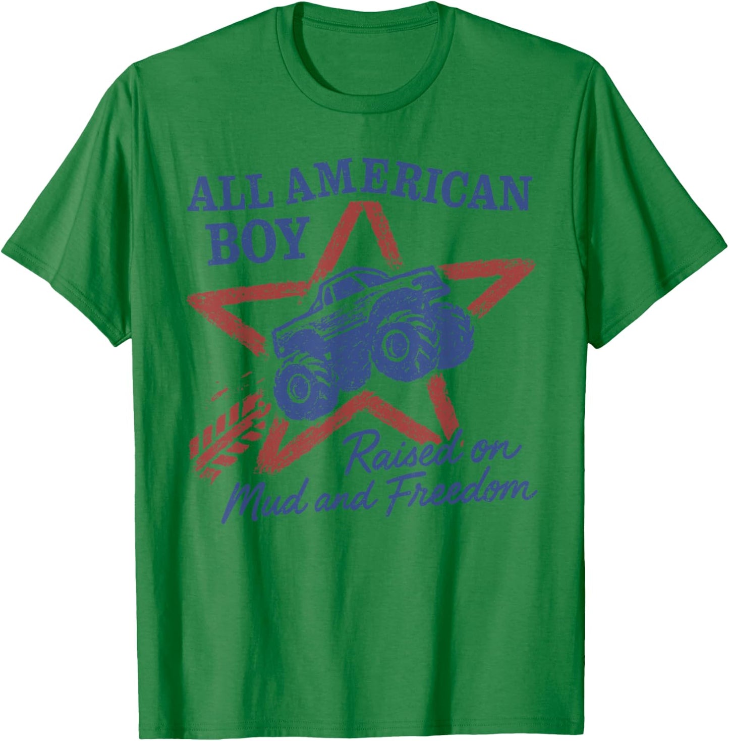 All American Boy 4th of July USA Family Matching Kids Truck T-Shirt - T-Shirt | Irish Green