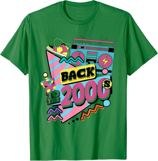 Back to the 2000s Vintage Two Thousand Retro 00s , White T-Shirt - T-Shirt | Irish Green