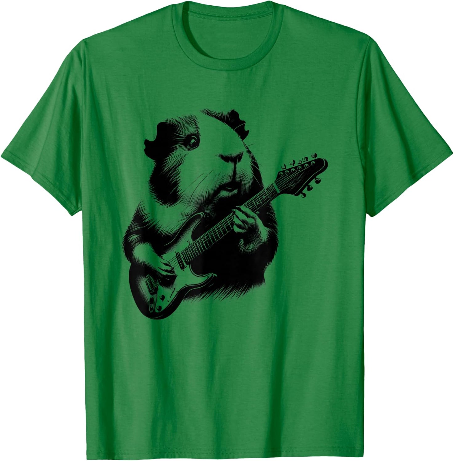 Guinea Pig Playing Electric Guitar Rock Star Guitarist T-Shirt - T-Shirt | Irish Green