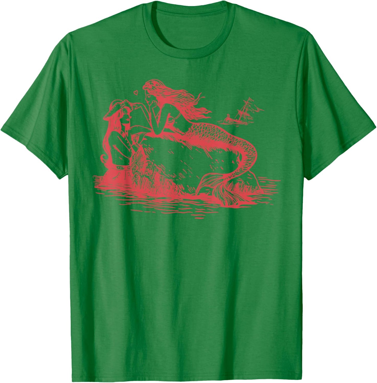 Sapphic Mermaid Lesbian Love Sapphic Subtle Fruity Month T-Shirt - T-Shirt | Irish Green