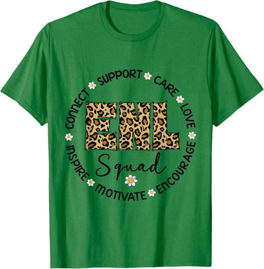 Leopard ENL Squad Appreciation Week back to school T-Shirt - T-Shirt | Irish Green