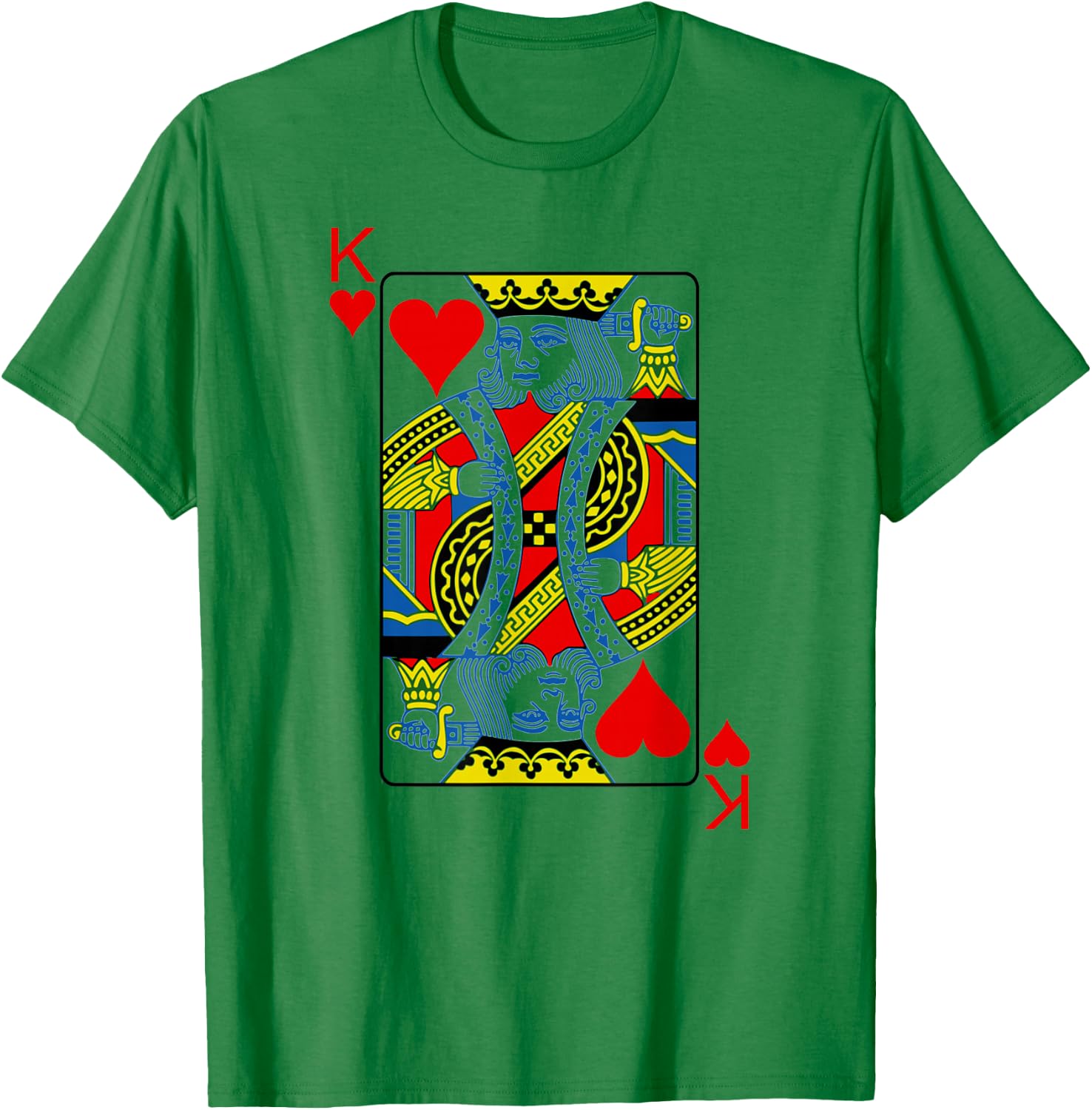 Playing Card King Of Hearts I Heart King T-Shirt - T-Shirt | Irish Green