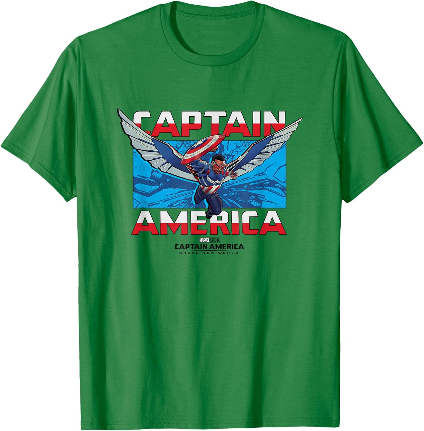 Marvel Captain America: Brave New World Sam Wilson Epic Shot T-Shirt - T-Shirt | Irish Green