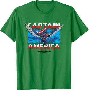 Marvel Captain America: Brave New World Sam Wilson Epic Shot T-Shirt - T-Shirt | Irish Green