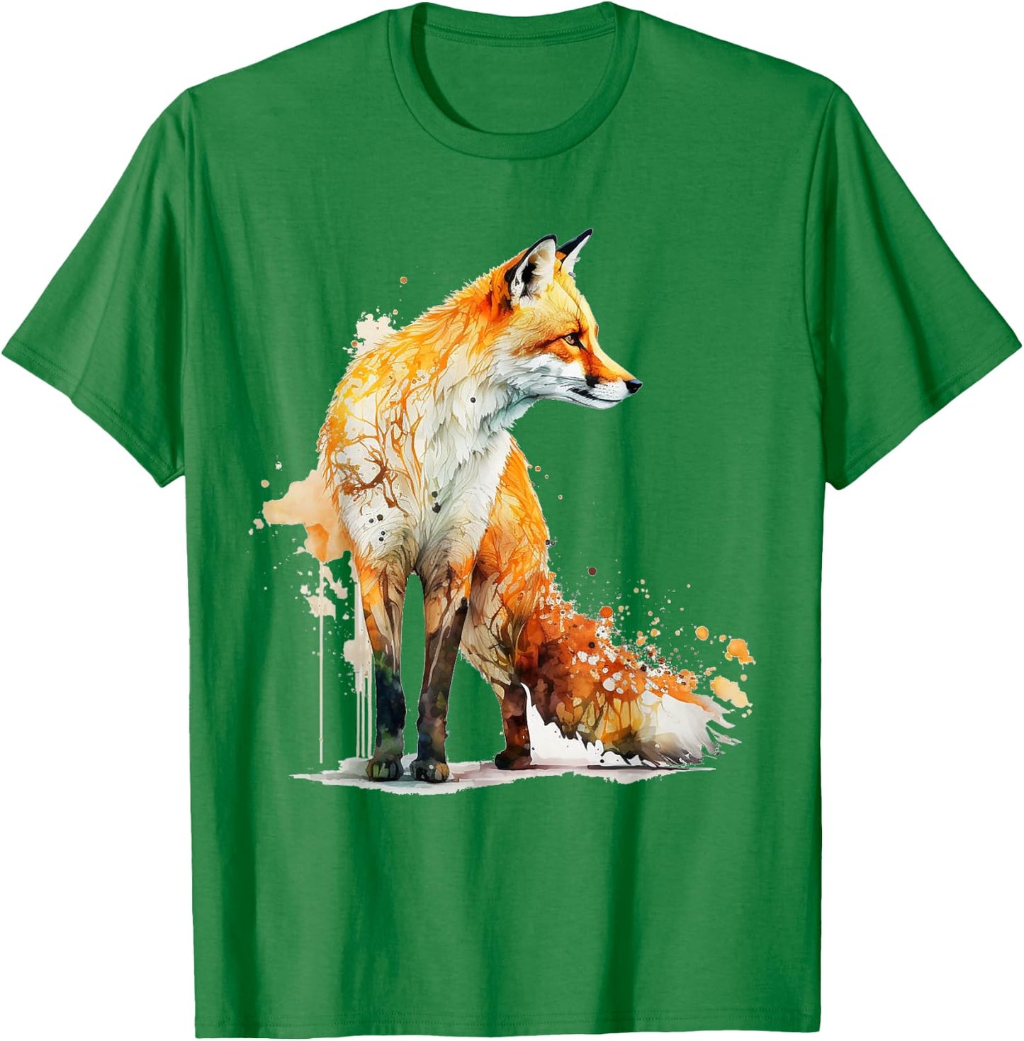 Fox Art Tierliebhaber Motiv Tierdruck Fuchs T-Shirt - T-Shirt | Irish Green
