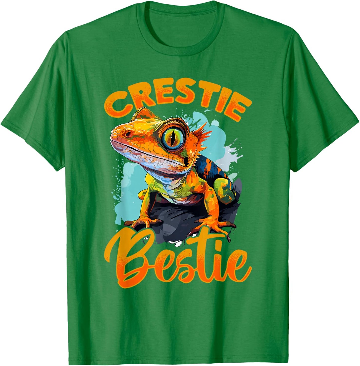 Crested Gecko Reptile - Crestie Bestie T-Shirt - T-Shirt | Irish Green