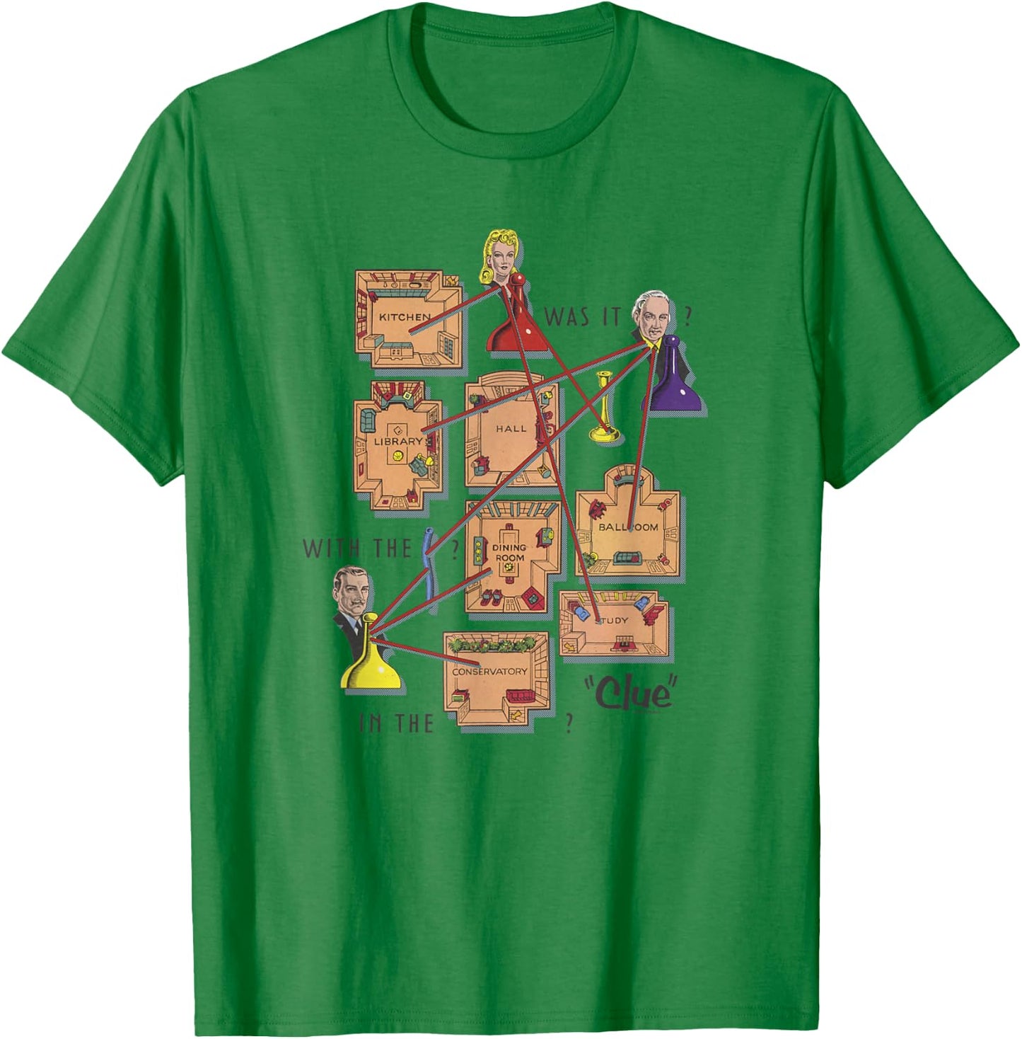 Clue Mystery Gameboard Poster T-Shirt - T-Shirt | Irish Green