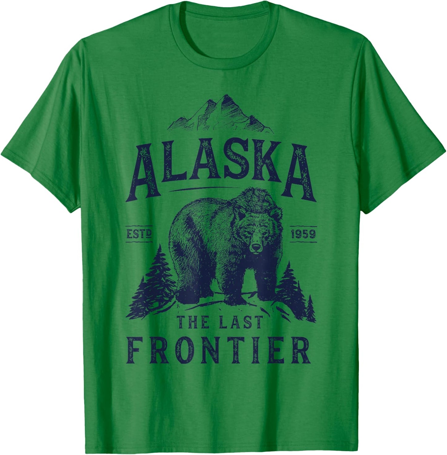 Alaska T Shirt The Last Frontier Bear Home Men Women Gifts T-Shirt - T-Shirt | Irish Green