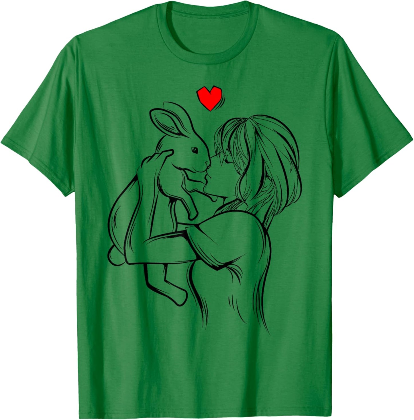 Rabbit Woman Girl , white, S T-Shirt - T-Shirt | Irish Green