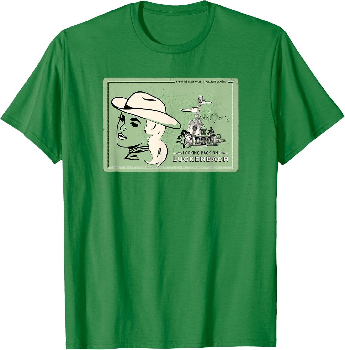 Miranda Lambert Luckenbach Postcards From Texas T-Shirt - T-Shirt | Irish Green