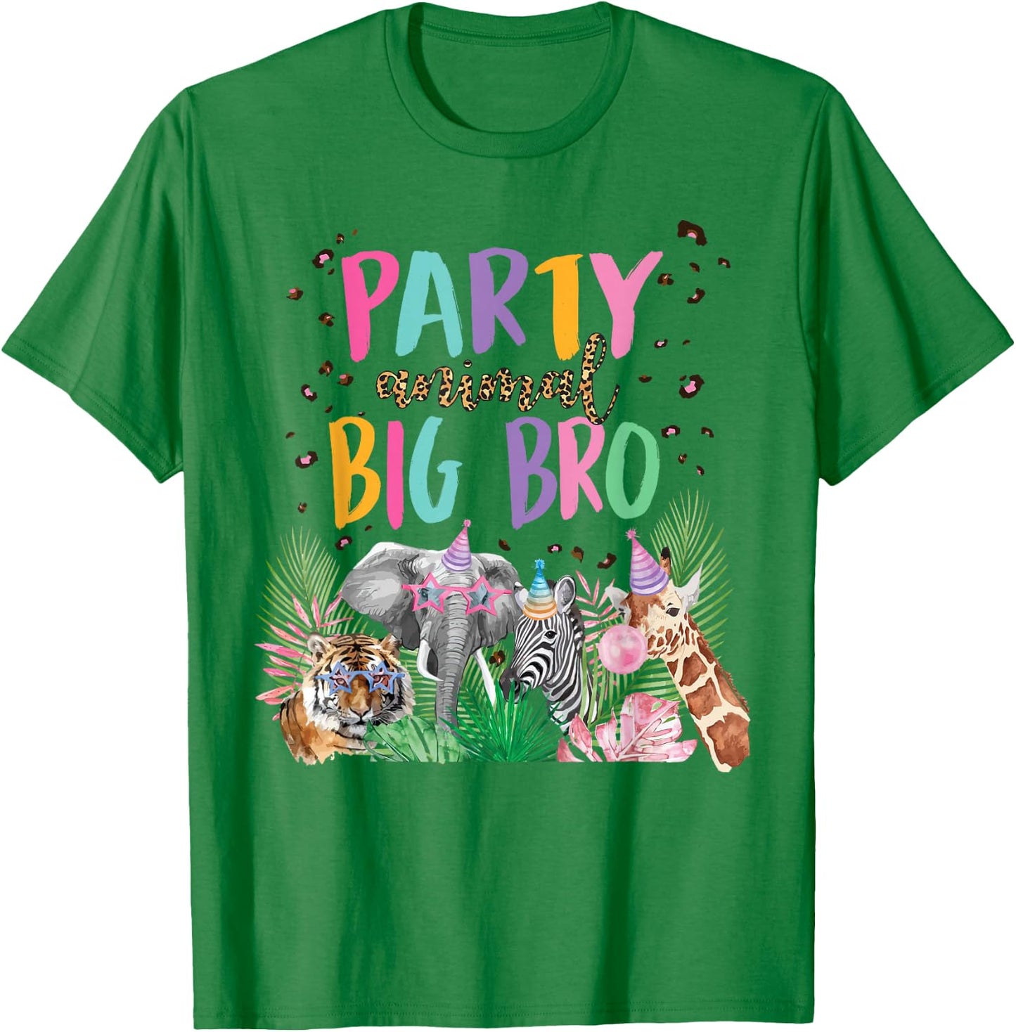 Big Bro Of The Birthday Boy Girl Zoo Theme Animal Party T-Shirt - T-Shirt | Irish Green