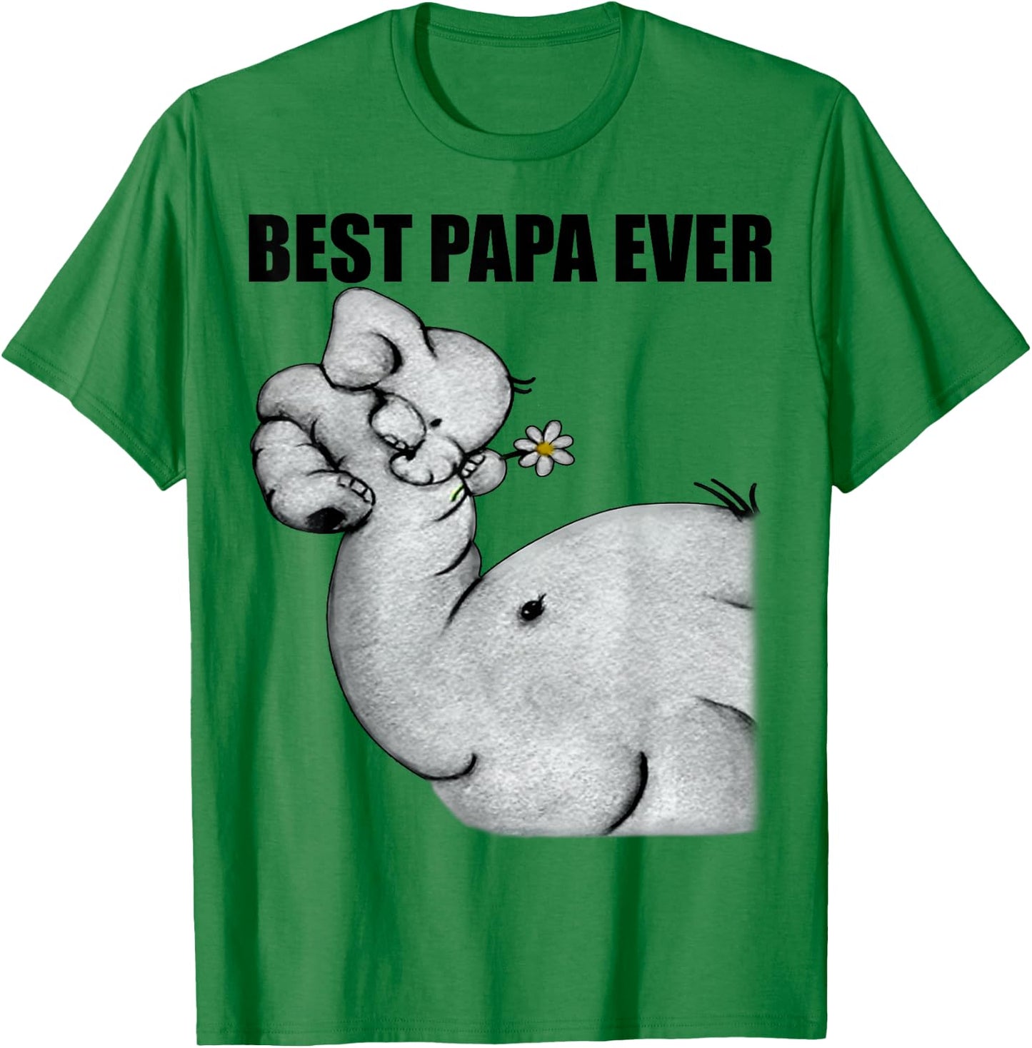 Best Papa Ever Elephant Papa Funny Gift Father Daddy T-Shirt - T-Shirt | Irish Green