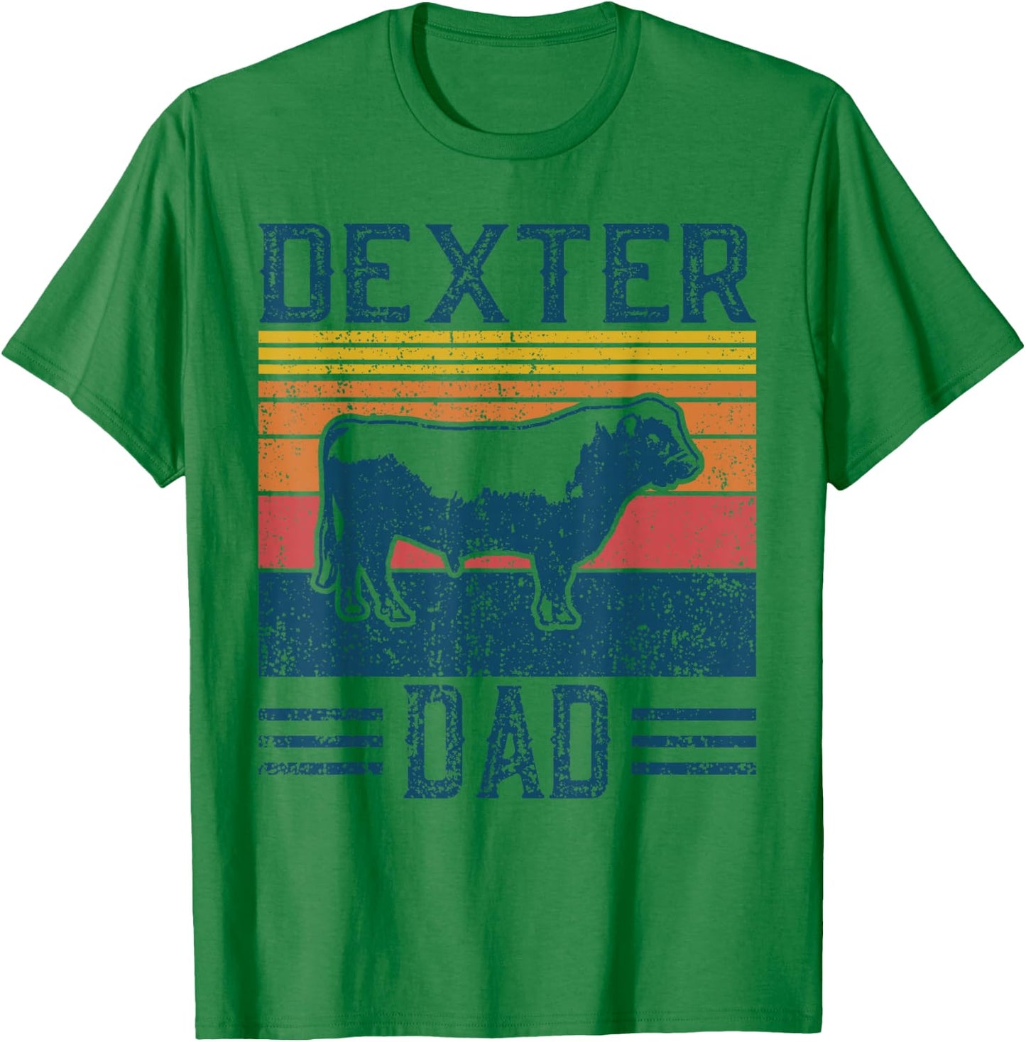 Best Cow Dad Men - Vintage Cattle Dexter T-Shirt - T-Shirt | Irish Green