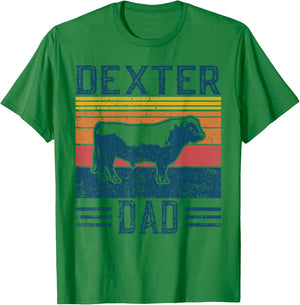 Best Cow Dad Men - Vintage Cattle Dexter T-Shirt - T-Shirt | Irish Green