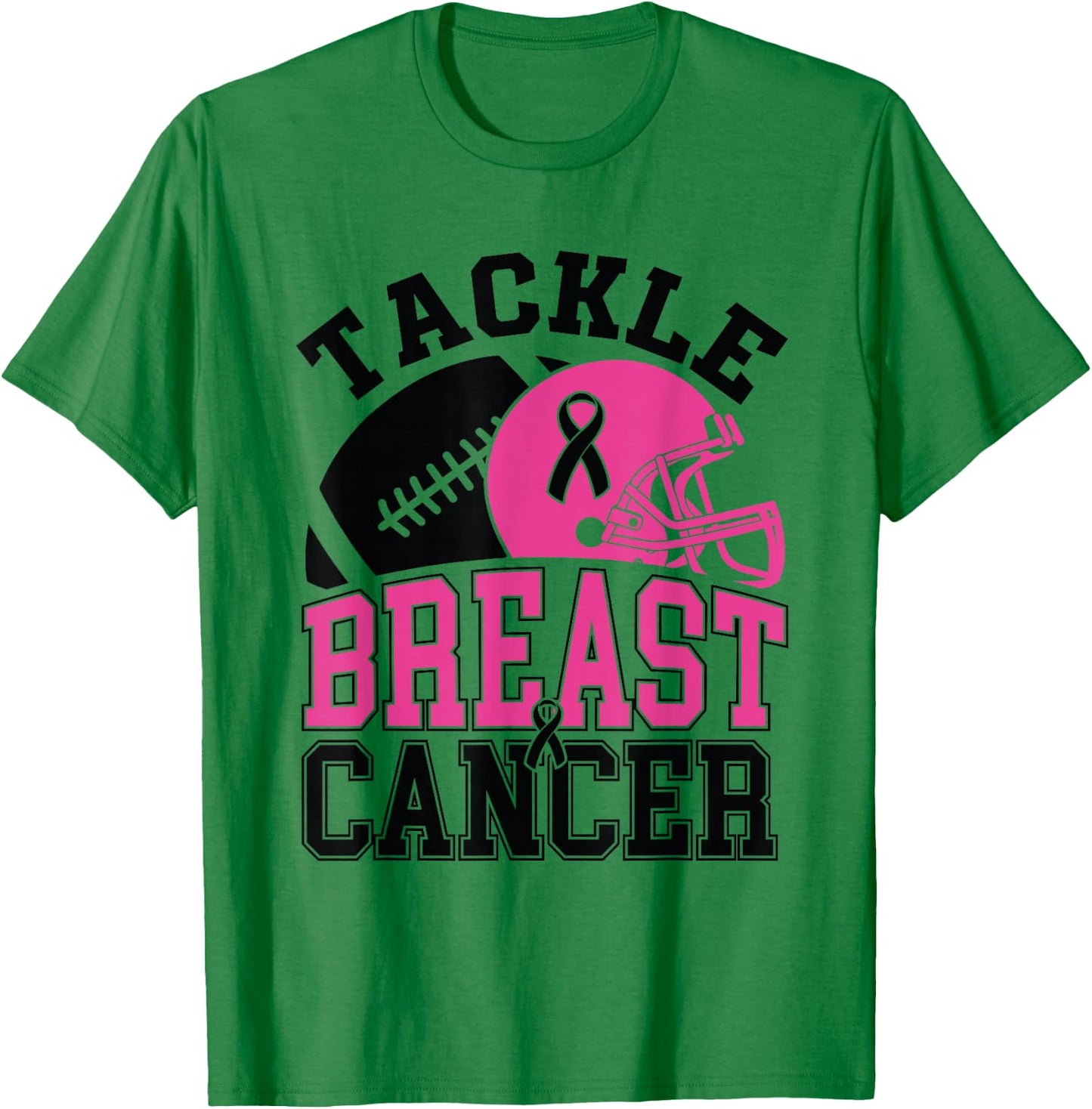 Tackle Breast Cancer Awareness American Football Women Kids T-Shirt - T-Shirt | Irish Green