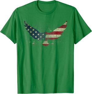 American Flag Eagle Shirt 4th of July Men Women Kids T-Shirt - T-Shirt | Irish Green