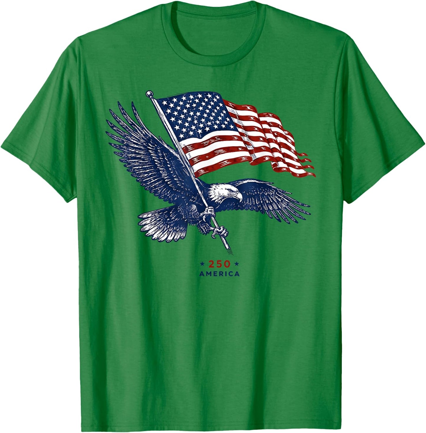 Vintage 250 Years Eagle American 250th 4th July Anniversary T-Shirt - T-Shirt | Irish Green