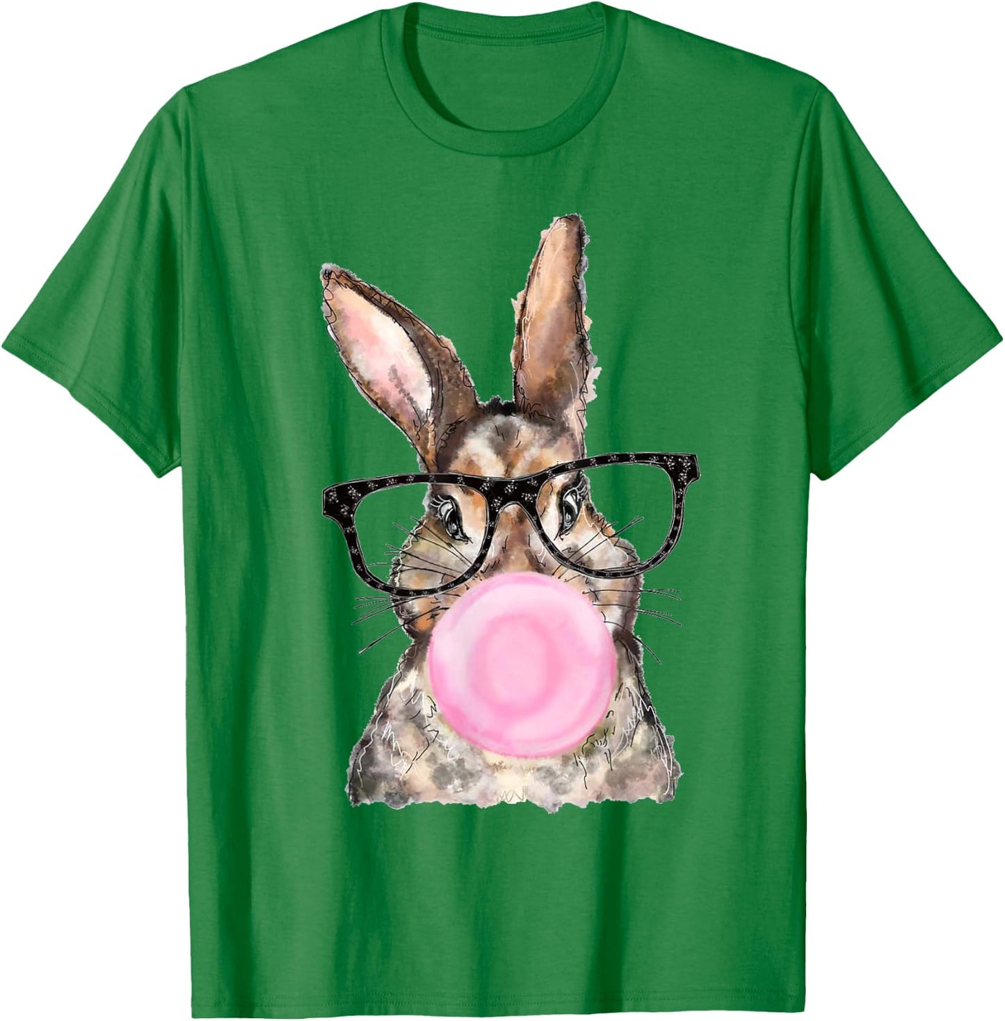 Cute Bunny Glasses Bubblegum Easter Day Girls Kids Boys T-Shirt - T-Shirt | Irish Green