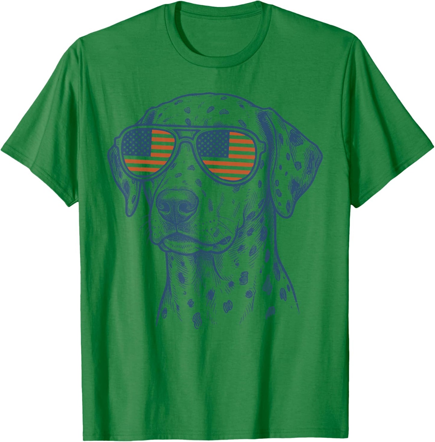 Patriotic Dalmatian Dog Mom Dad 4th of July Vintage T-Shirt - T-Shirt | Irish Green