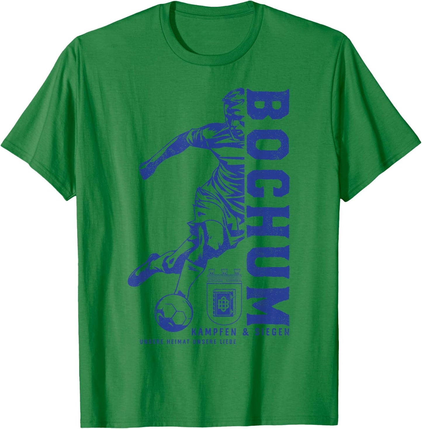 Bochum with German Text "Unsere Heimat Unsere Liebe ", White T-Shirt - T-Shirt | Irish Green