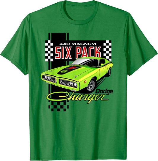 Dodge Charger 440 Magnum Sixpack T-Shirt - T-Shirt | Irish Green