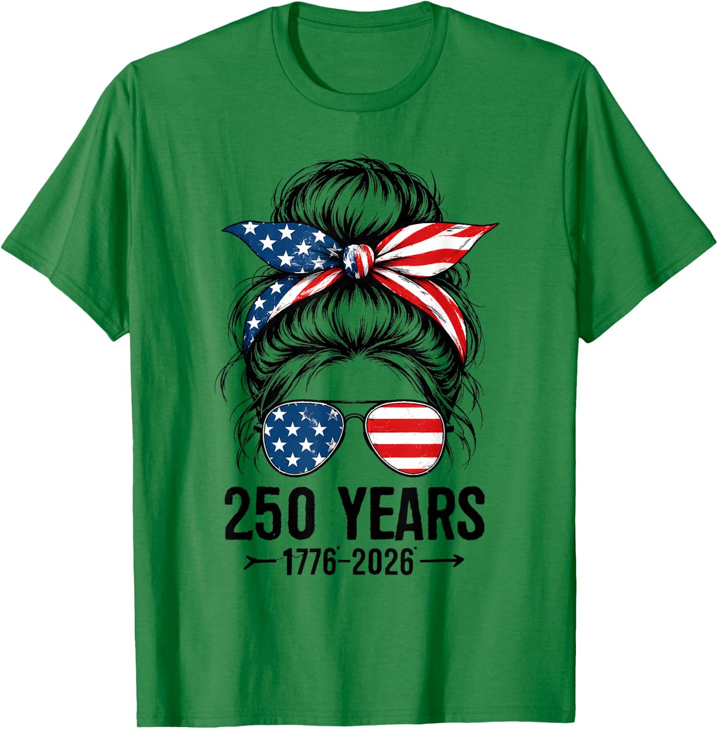250 Years America Women 250 Anniversary USA 4th of July Girl T-Shirt - T-Shirt | Irish Green