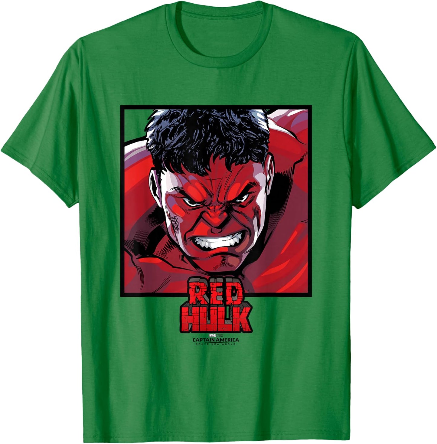 Marvel Captain America: Brave New World Red Hulk Face Panel , grey, S T-Shirt - T-Shirt | Irish Green