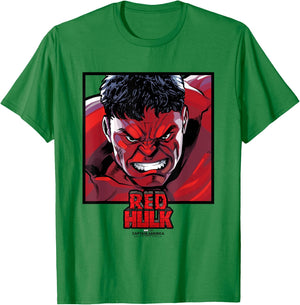Marvel Captain America: Brave New World Red Hulk Face Panel , grey, S T-Shirt - T-Shirt | Irish Green