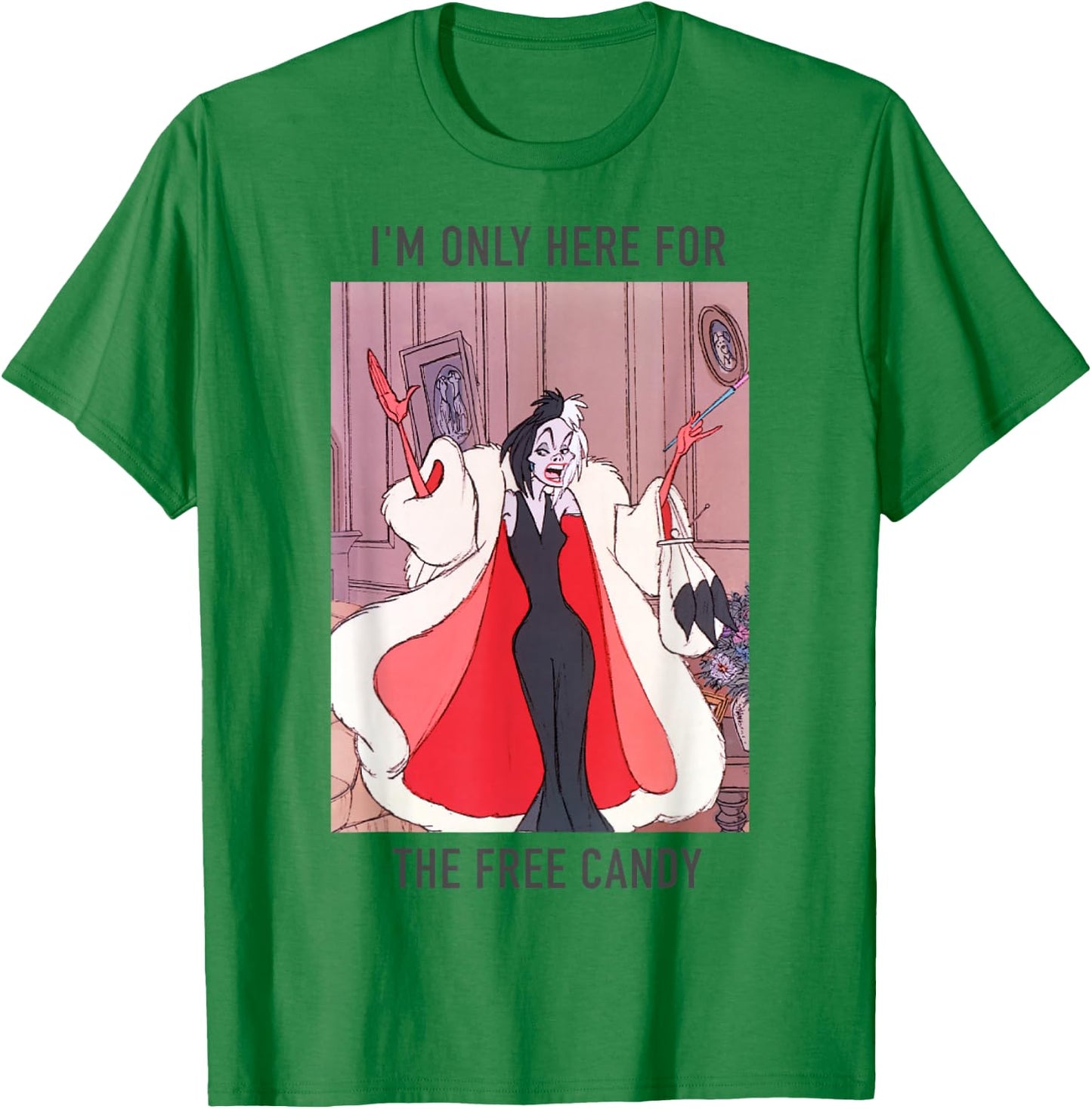 Disney 101 Dalmatians Halloween Cruella De Vil Poster T-Shirt - T-Shirt | Irish Green