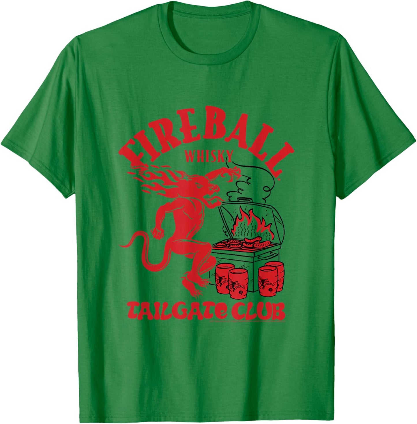 Fireball Cinnamon Whisky Tailgate Club Drinking T-Shirt - T-Shirt | Irish Green