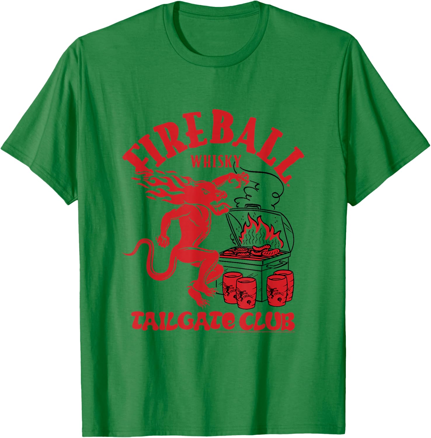 Fireball Cinnamon Whisky Tailgate Club Drinking T-Shirt - T-Shirt | Irish Green
