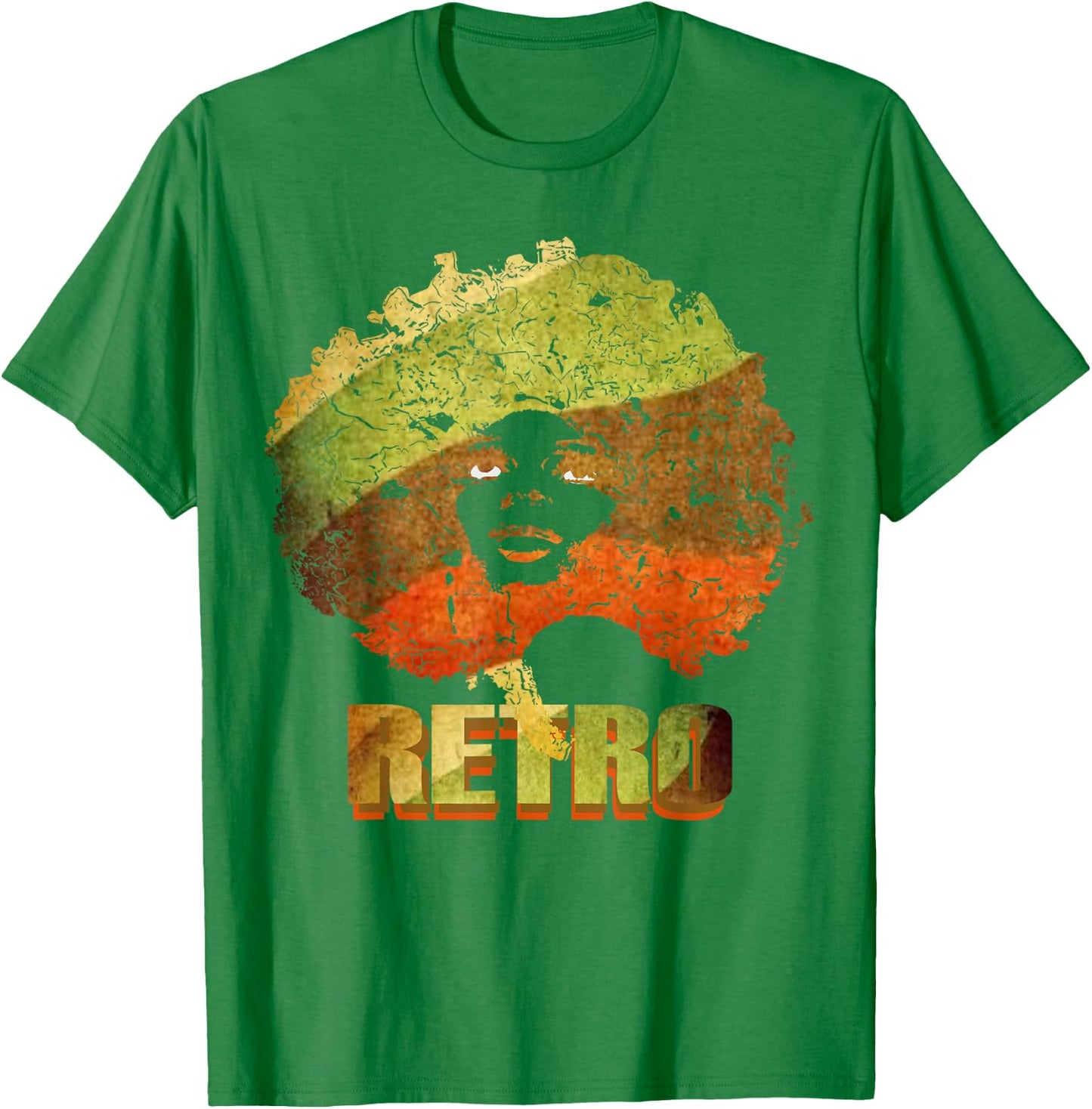 Trendy 80's Afro Soul 70's Retro Vintage Afro Woman T-Shirt - T-Shirt | Irish Green