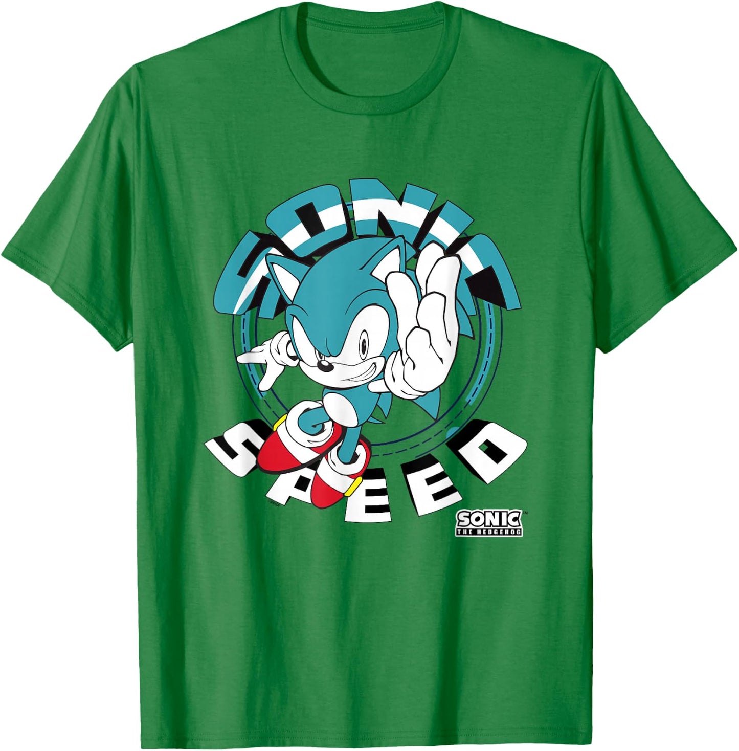 Sonic The Hedgehog Sonic Speed Epic Run Vintage Logo T-Shirt - T-Shirt | Irish Green