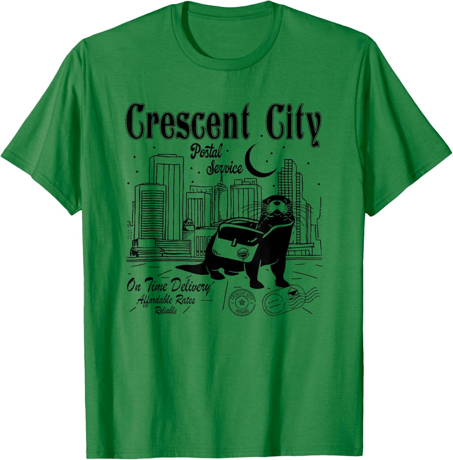 Crescent City Postal Service, Funny Crescent City Otter T-Shirt - T-Shirt | Irish Green