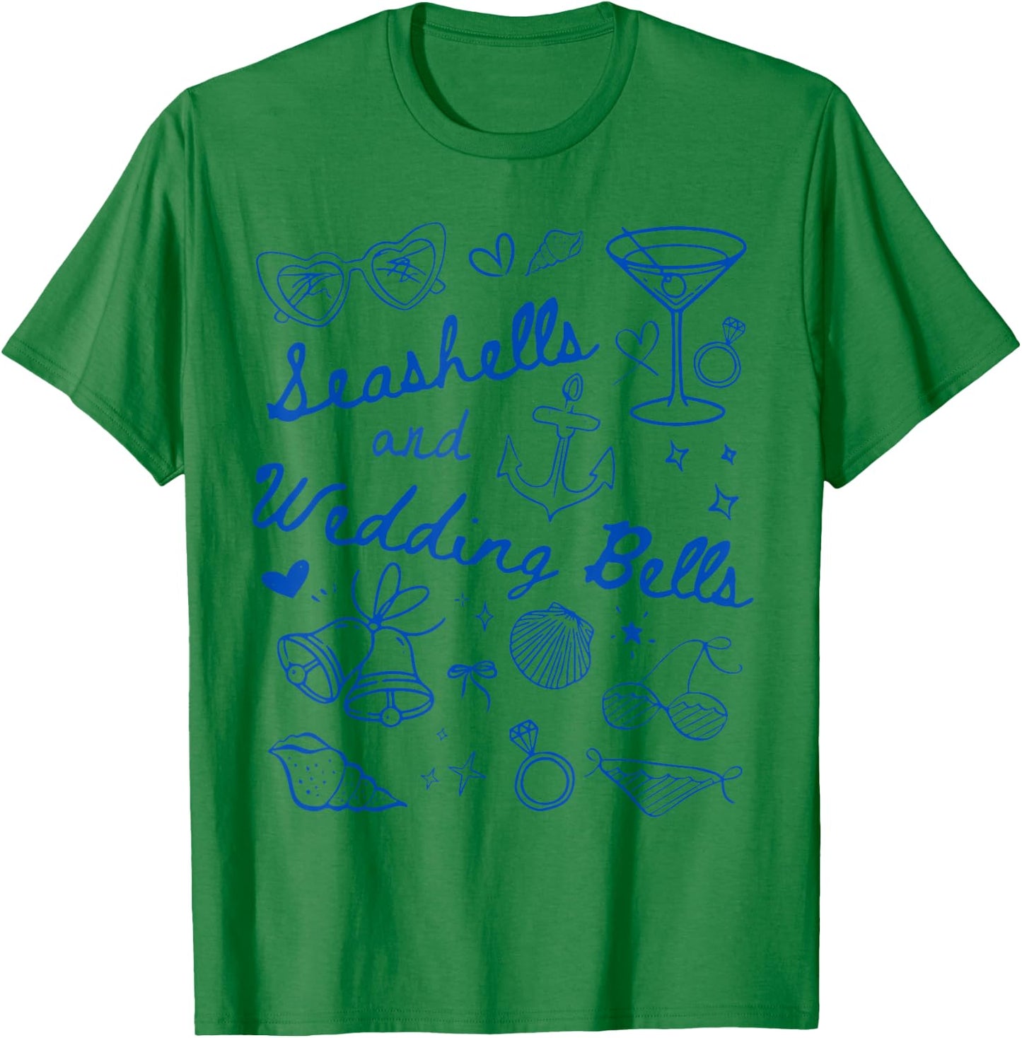 Seashells and Wedding Bells Bridesmaid Bachelorette Party T-Shirt - T-Shirt | Irish Green