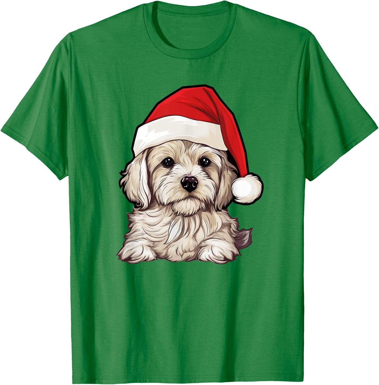 Cavachon Santa Hat Christmas Dog Lovers Gift Mom Dad Xmas Men Women Kids T-Shirt - T-Shirt | Irish Green