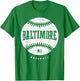 Baltimore Baseball Retro Vintage Design Baseball Lover T-Shirt - T-Shirt | Irish Green