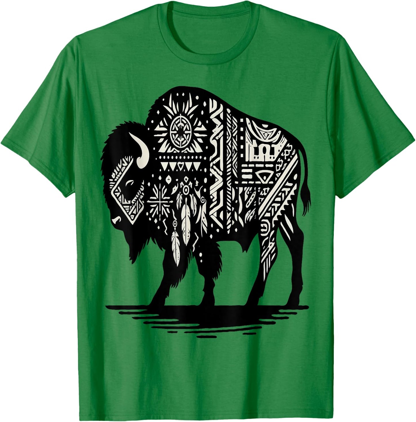 Bison Native American T-Shirt - T-Shirt | Irish Green
