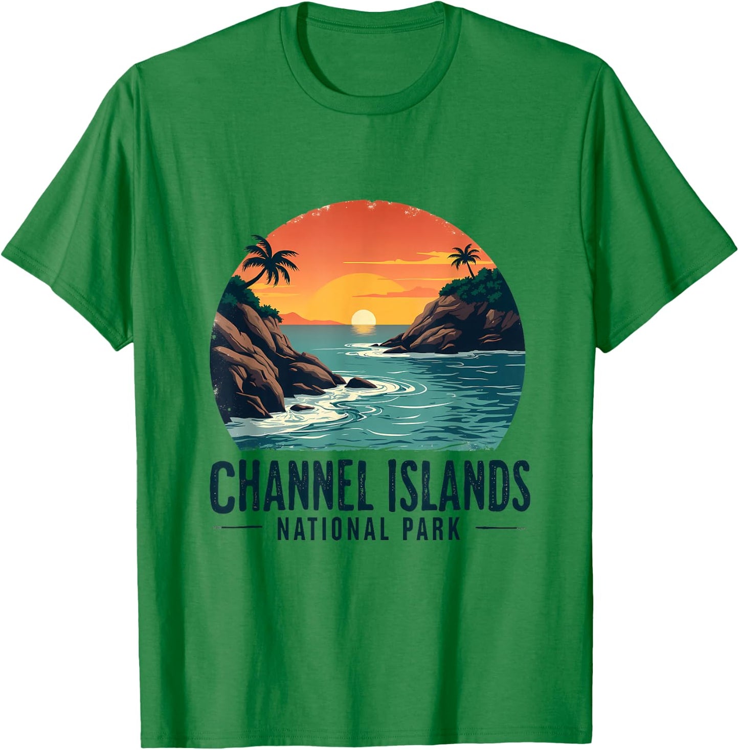 Channel Islands National Park Sunset Coastal View T-Shirt - T-Shirt | Irish Green