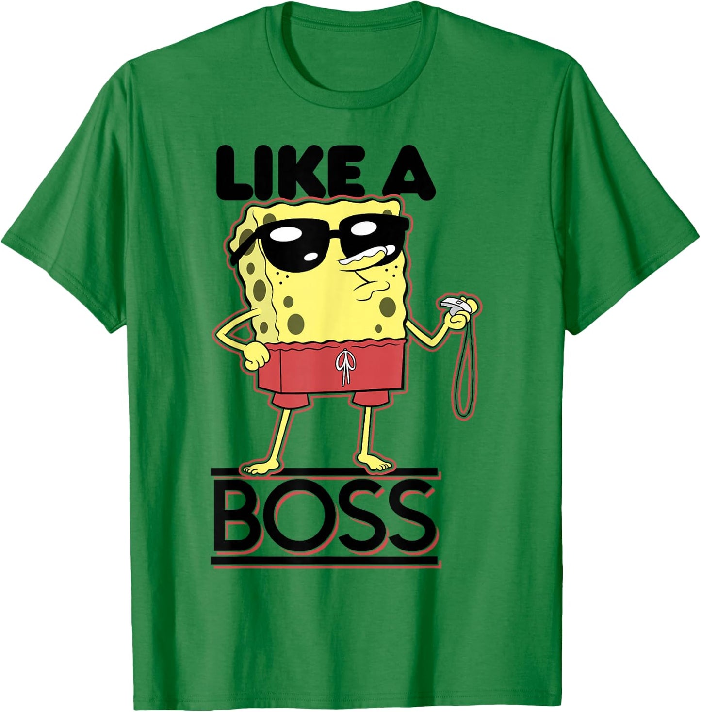 SpongeBob SquarePants Lifeguard Like A Boss , grey T-Shirt - T-Shirt | Irish Green