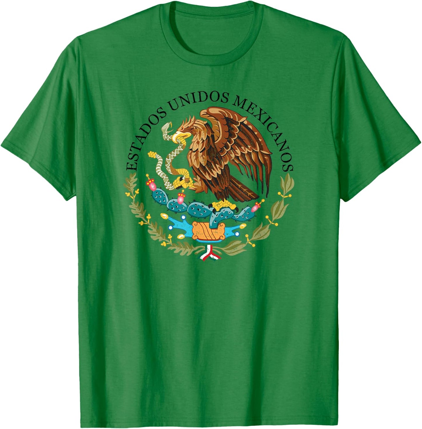 Mexico Coat of Arms Mexican Flag Seal Symbol T-Shirt - T-Shirt | Irish Green