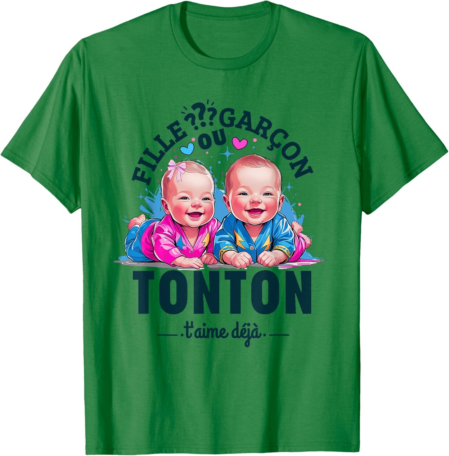 Man Gift Gender Reveal Tonton Party Gender Reveal Baby T-Shirt - T-Shirt | Irish Green